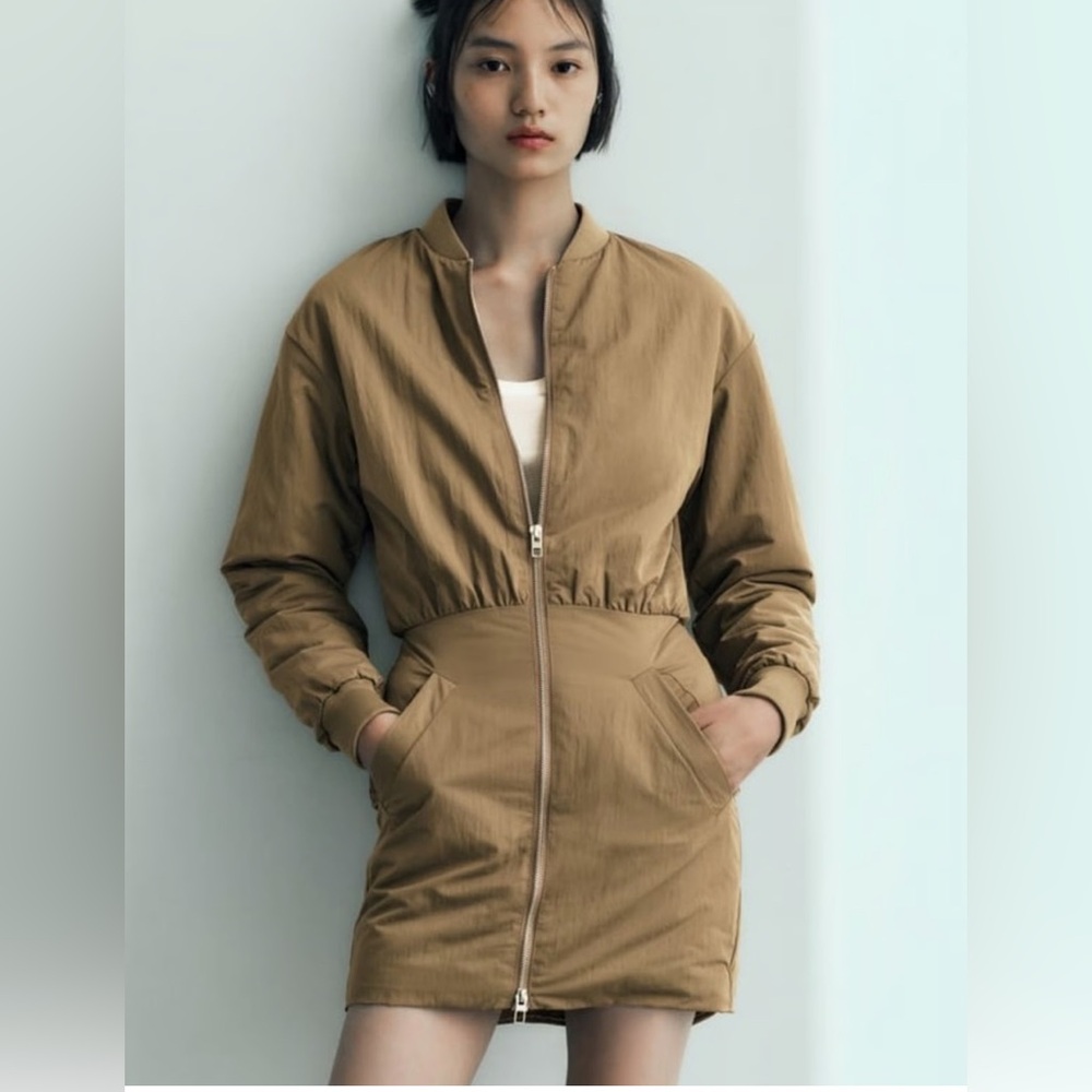 NWT ZARA MINI BOMBER JACKET DRESS
